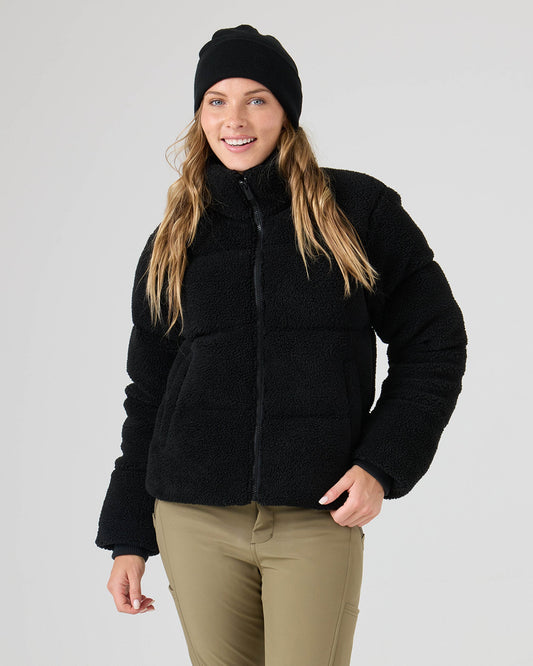 ROXY HARPER CROP SHRPA PUFFR 27